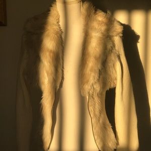 Cream/white fur sweater